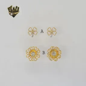 (1-1176) Gold Laminate - Stud Earrings - BGF