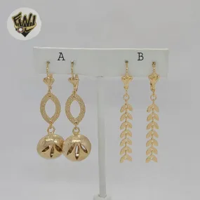 (1-1232-1) Gold Laminate - Long Earrings - BGF