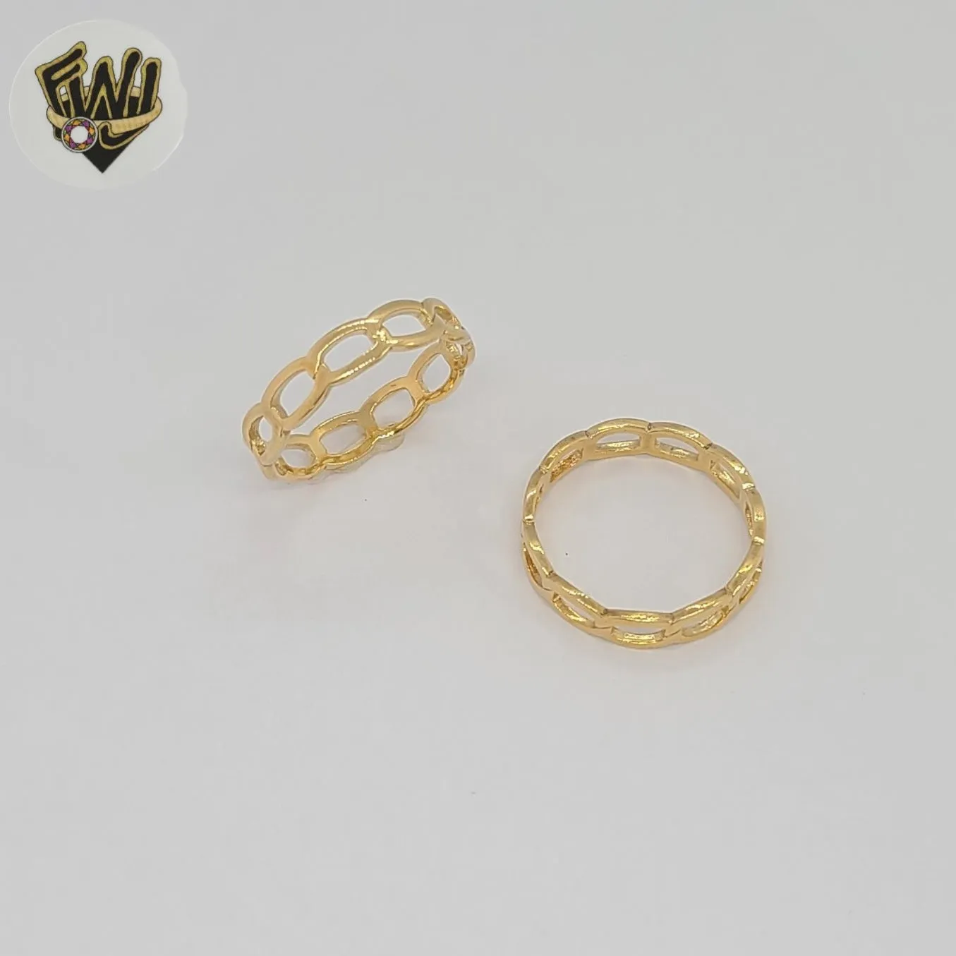 (1-3022-2) Gold Laminate - Curb Link Band Ring - BGF