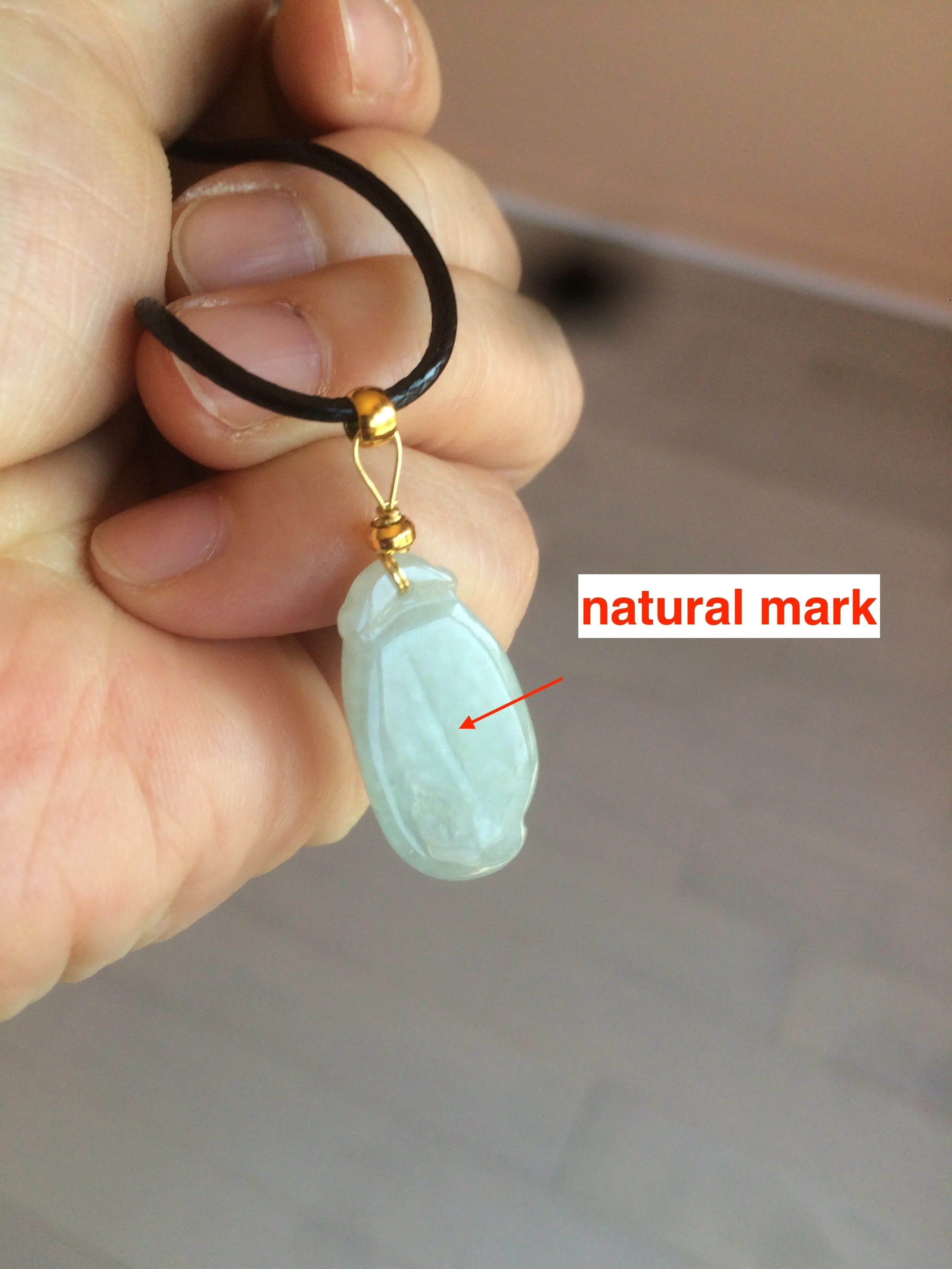 100% natural type A icy white blessed melon Jadeite Jade pendant AF24