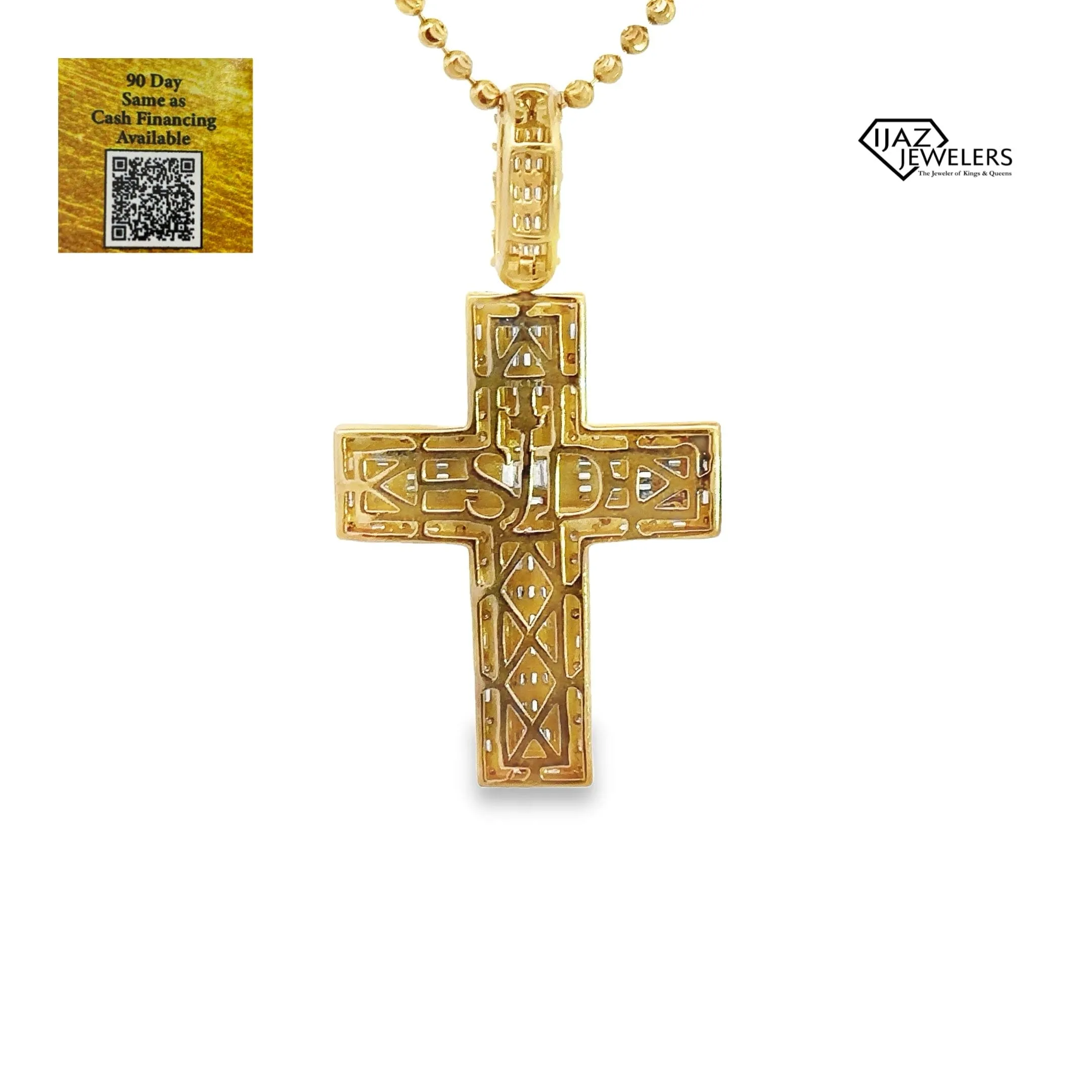 10K Gold 1.77 CTW Diamond Cross