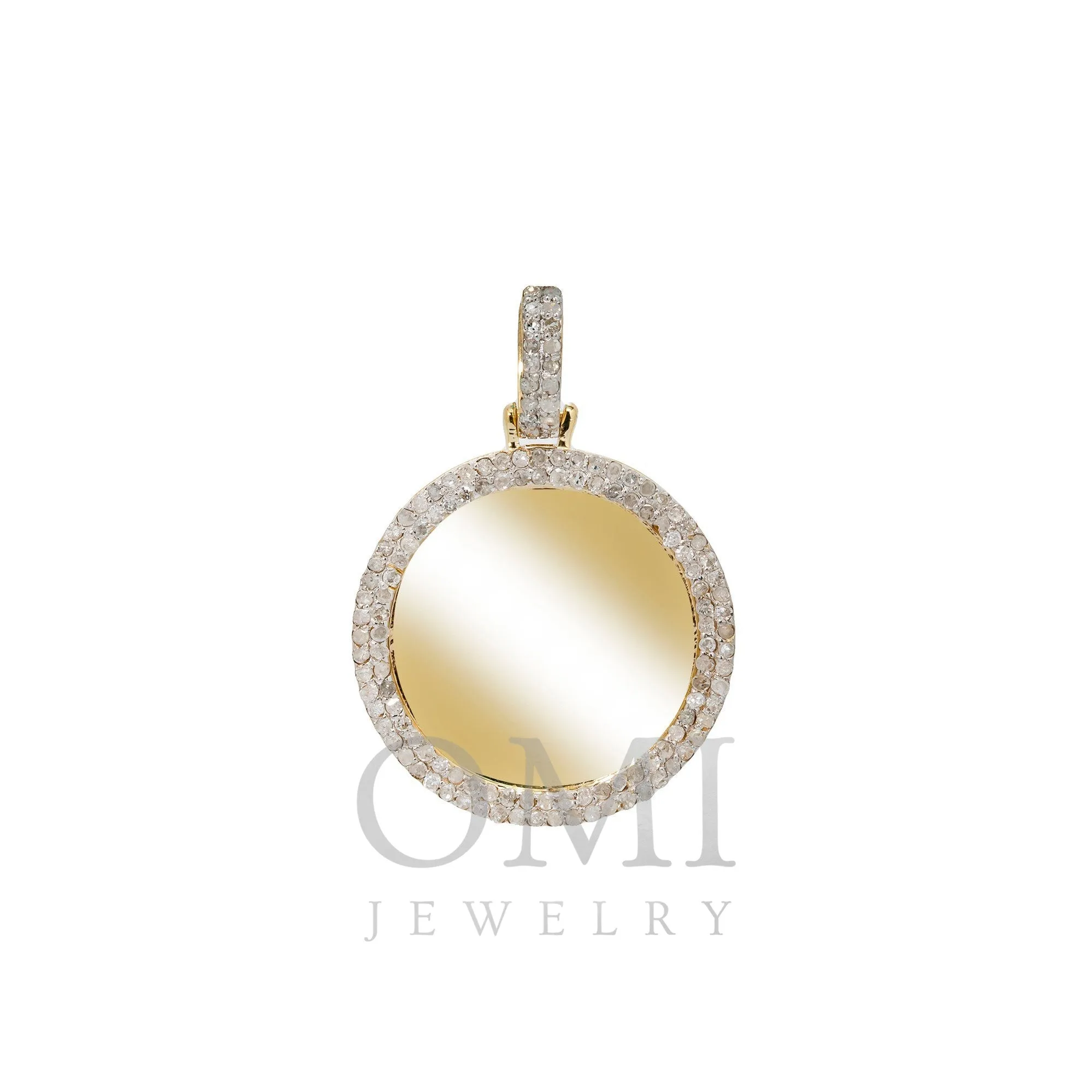 10K YELLOW GOLD DIAMOND PICTURE PENDANT 0.71 CT With 3MM Franco 25 14k Chain