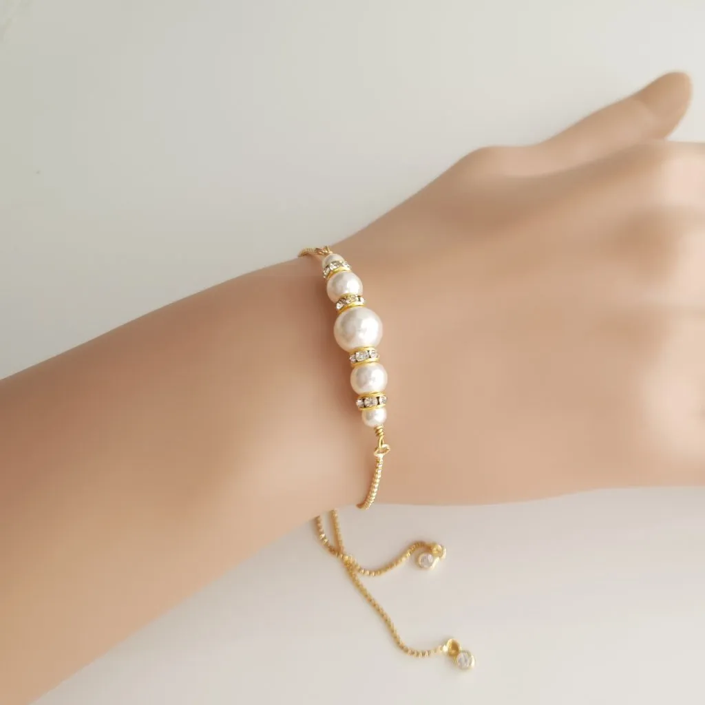 14K Gold and Pearl Bracelet- Ava