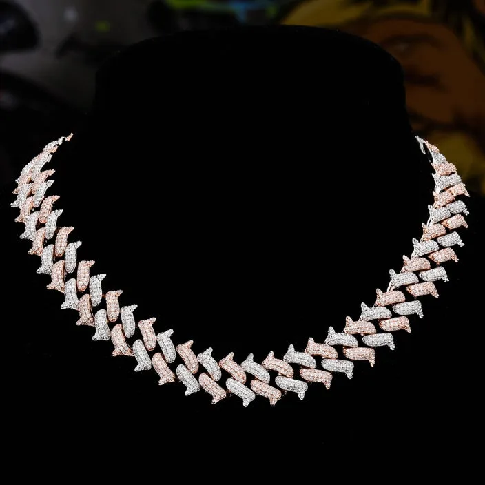 16.5mm Iced Out Spike Necklace