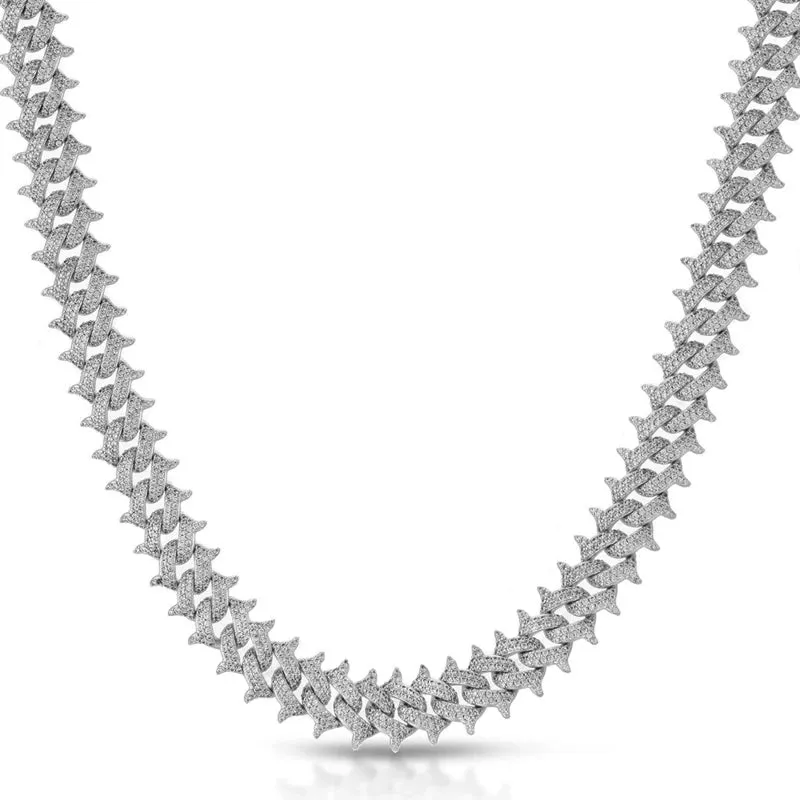 16.5mm Iced Out Spike Necklace