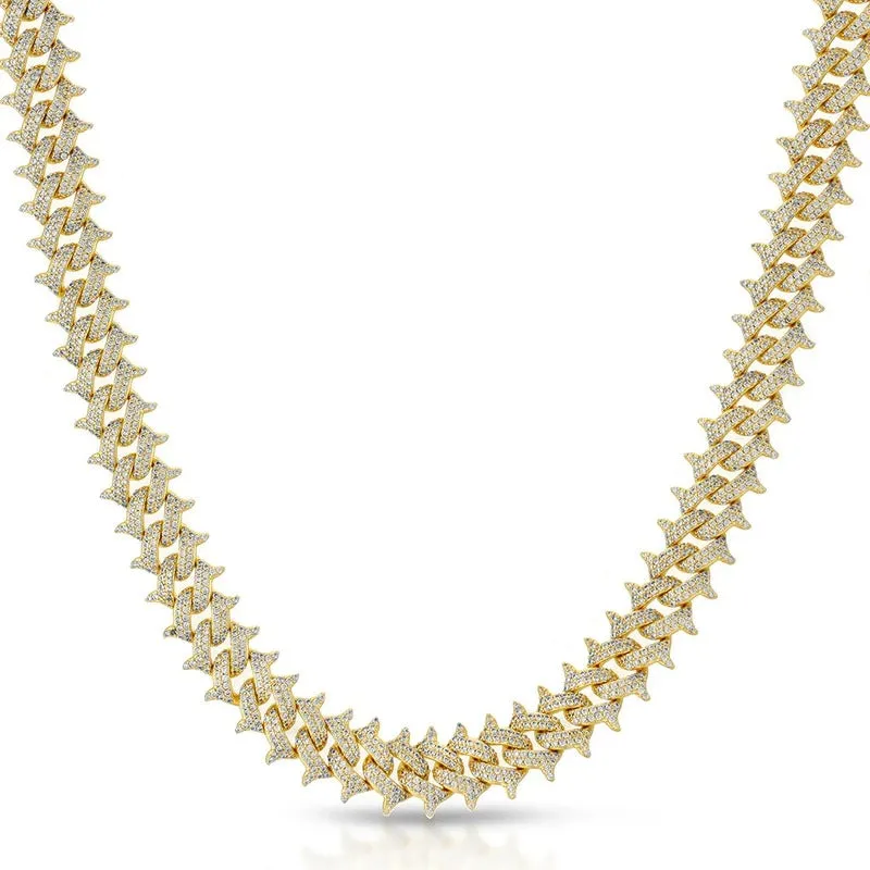 16.5mm Iced Out Spike Necklace