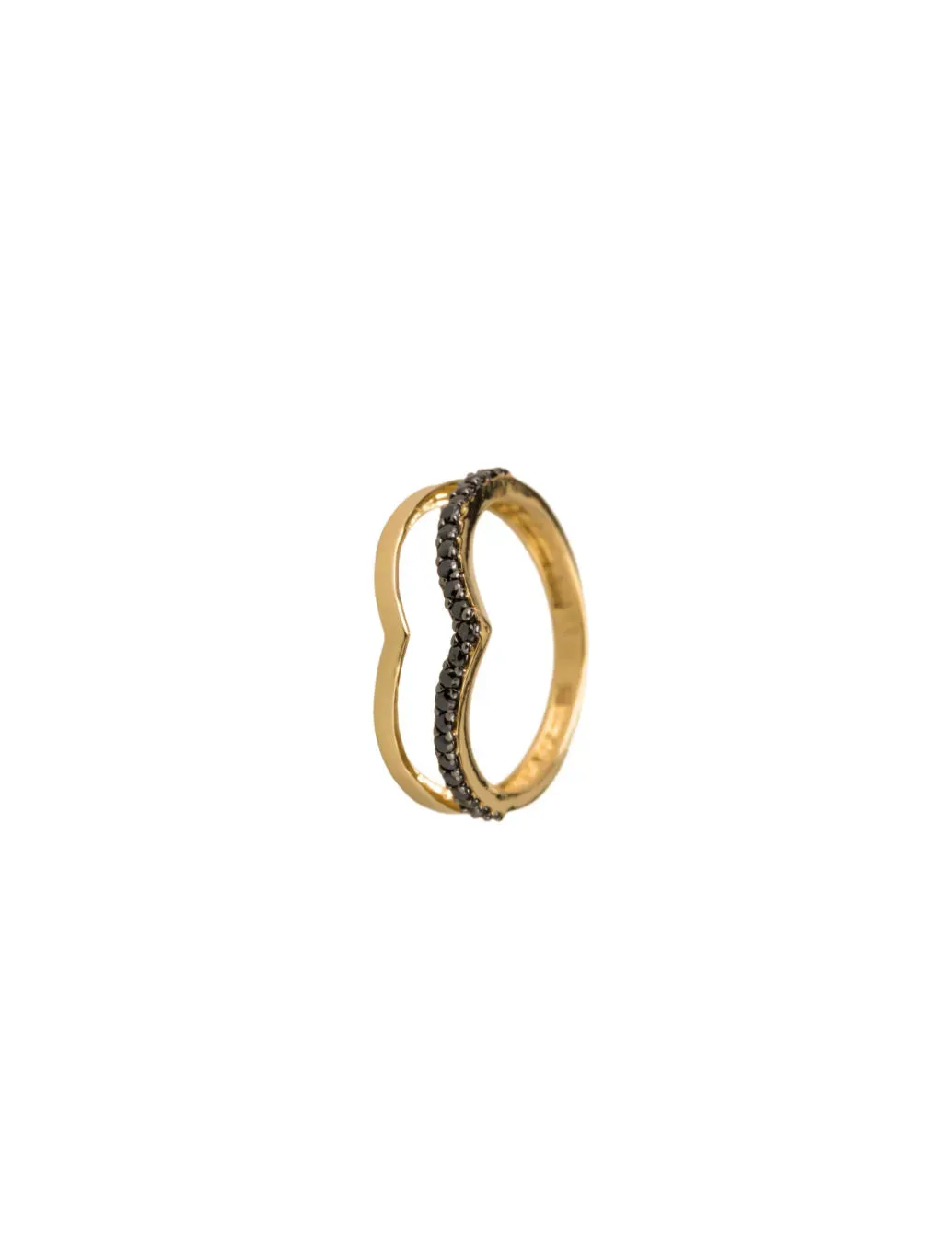 18K Gold Double V Ring