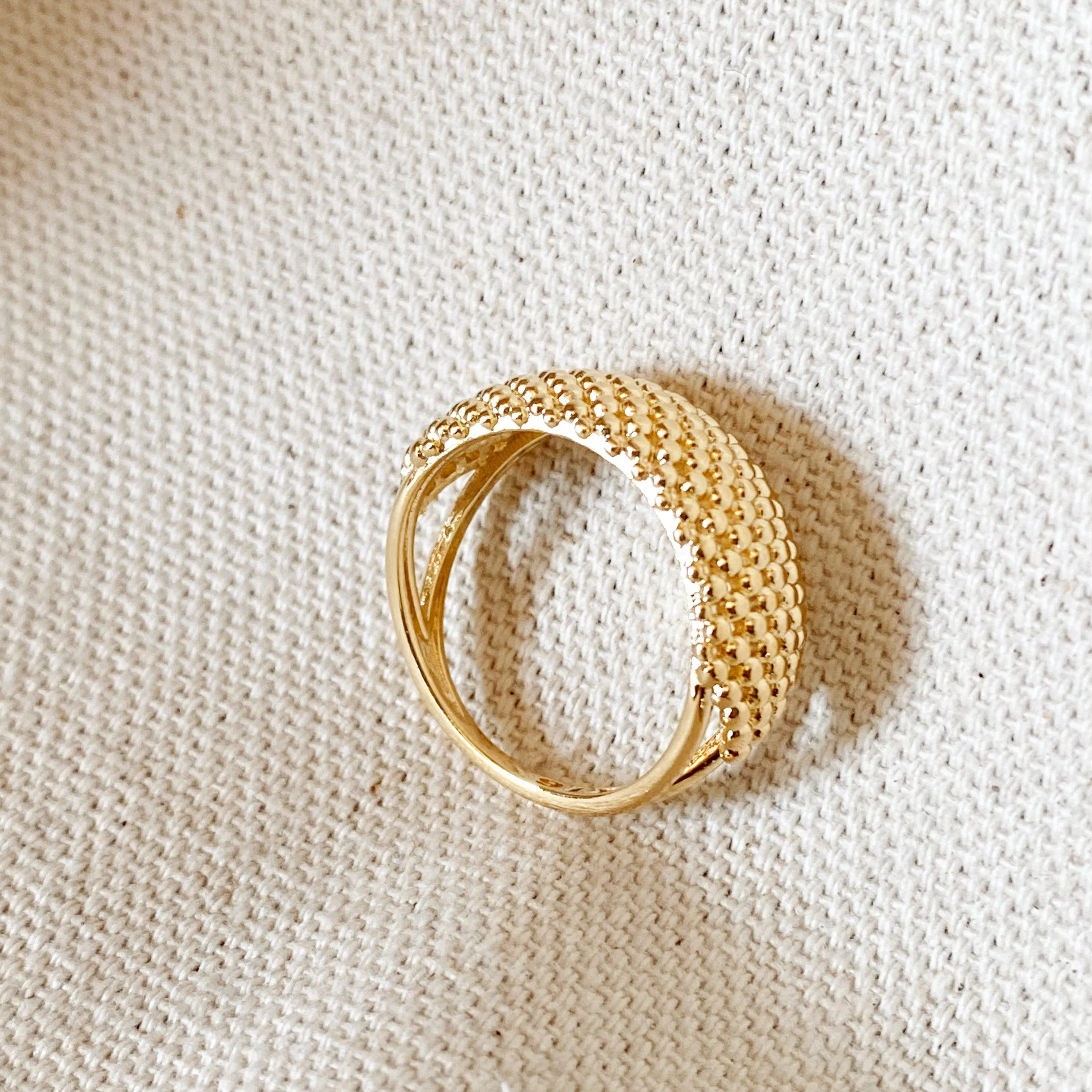 18k Gold Filled Bead Cluster Ring