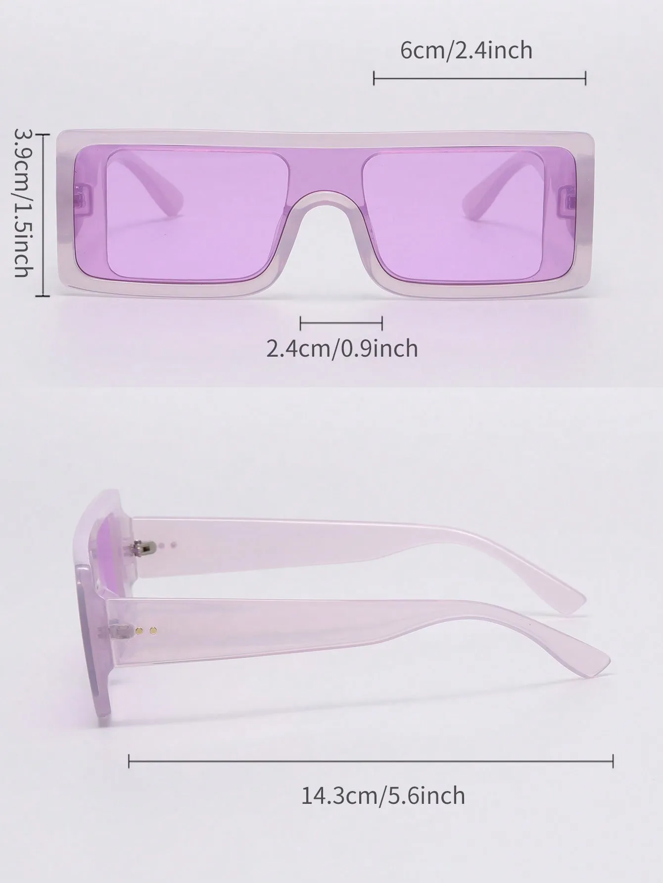 1pair Women Flat Top Fashionable Sunglasses For Outdoor