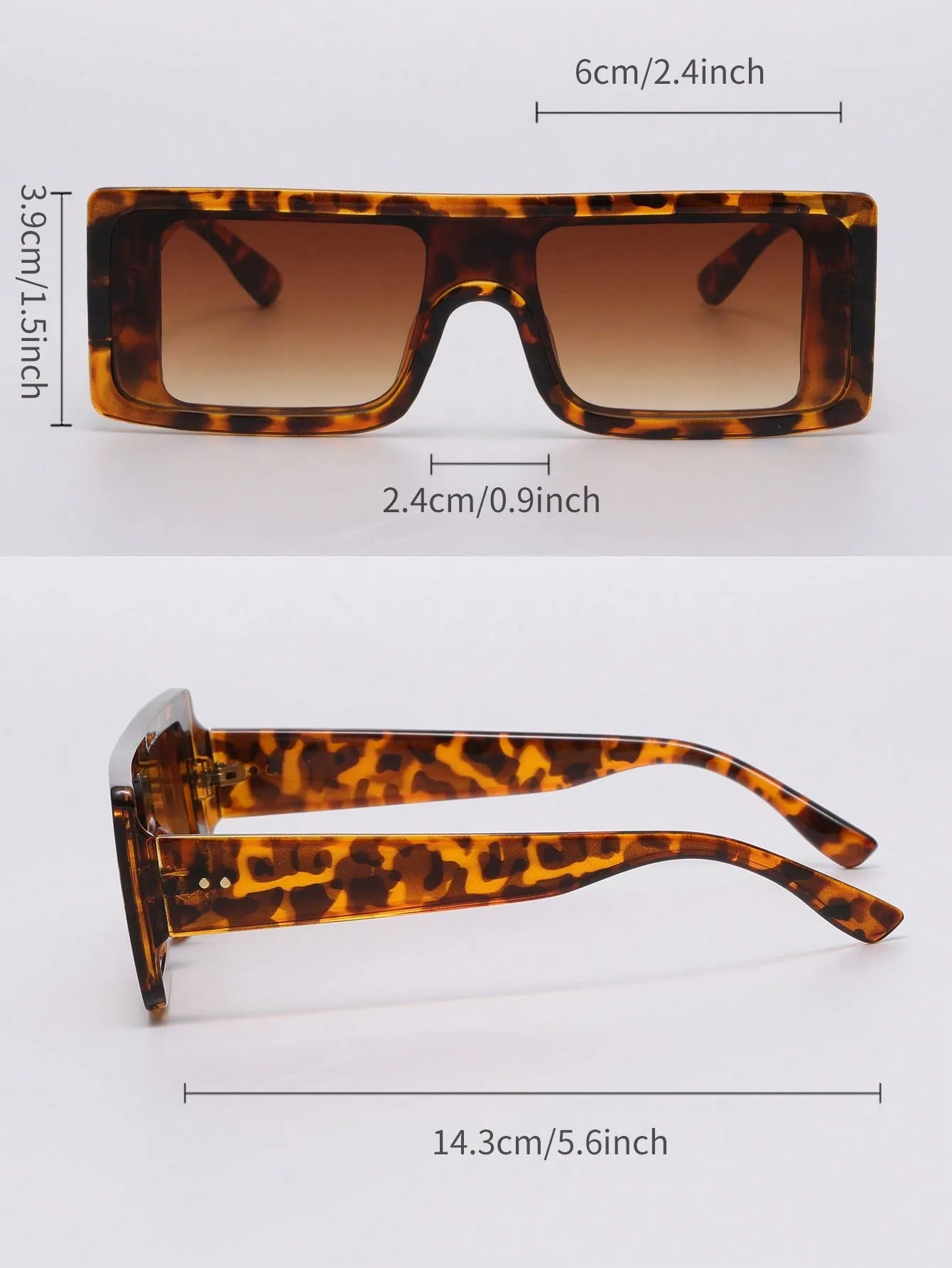 1pair Women Flat Top Fashionable Sunglasses For Outdoor