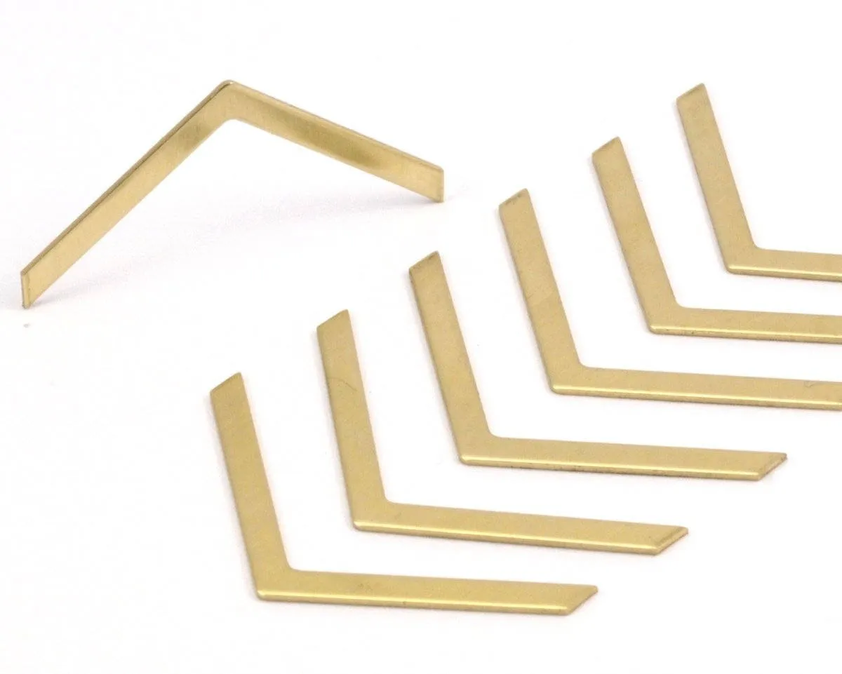 20 Raw Brass Chevrons (40x3x0.80mm) N0633