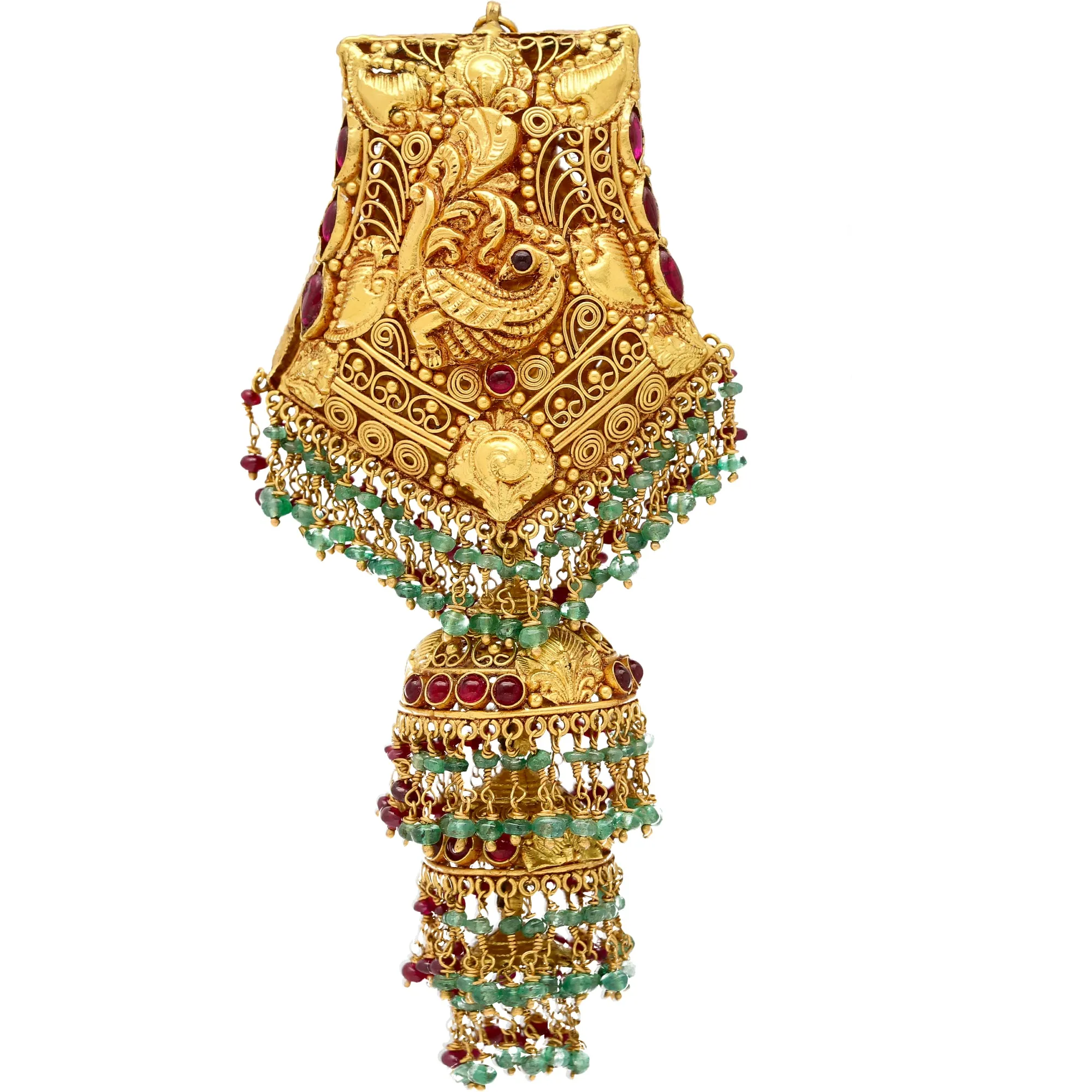 Sure, here is an optimized title for the product: Exquisite 22K Gold Double-Sided Goddess Lakshmi Pendant (49.2gm) with Elegant Design