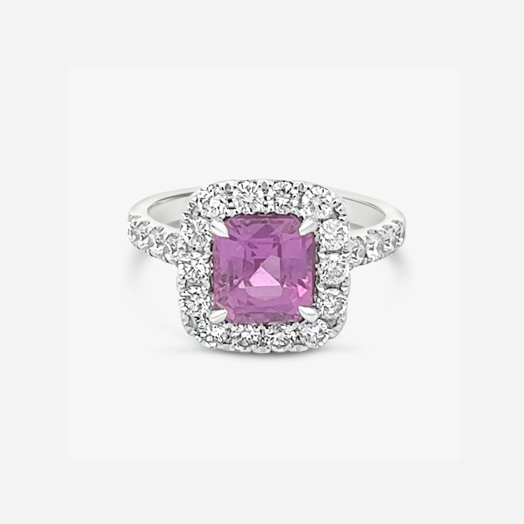 2.52ct Radiant Pink Sapphire Ring