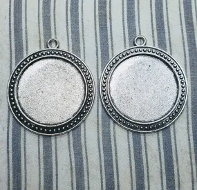 30mm Antique Silver Setting Bezels (2) - L1081