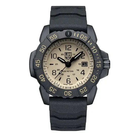 45MM LUMINOX NAVY SEAL FOUNDATION QUARTZ WATCH WITH CREAM ARABIC DATE DIAL