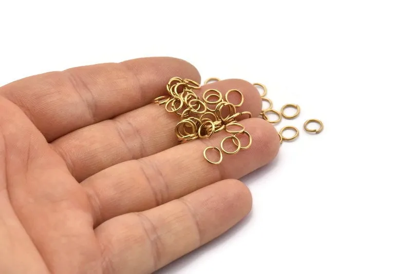 6mm Jump Rings - 250 Raw Brass Jump Rings (6x0.80mm) A0855