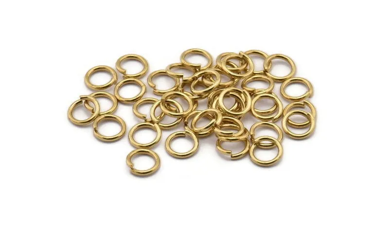 8mm Jump Ring - 100 Golden Brass Jump Rings (8x1.2mm) A0042