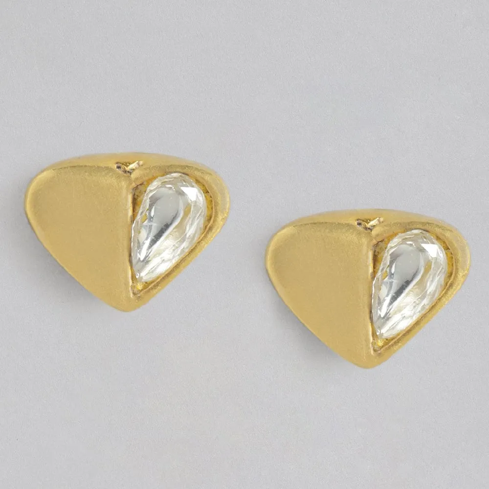 92.5 Silver Kundan heart Earrings