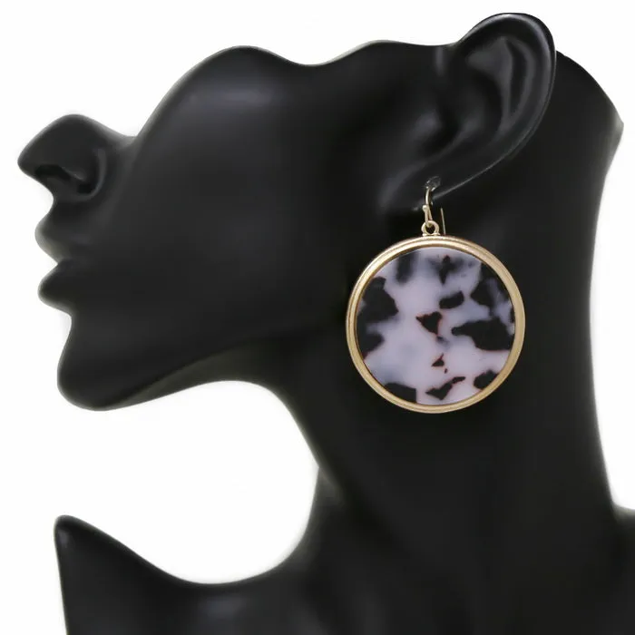 Acetate Disc Drop Earrings-Pack of 3