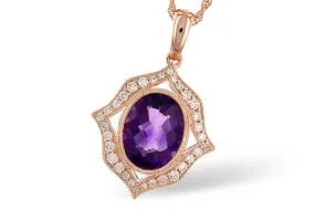 Amethyst and Diamond Necklace