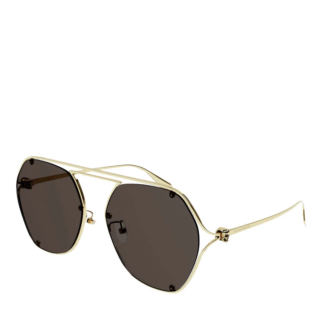 AMQ AM0367S Metal Sunglasses, Gold/Brown