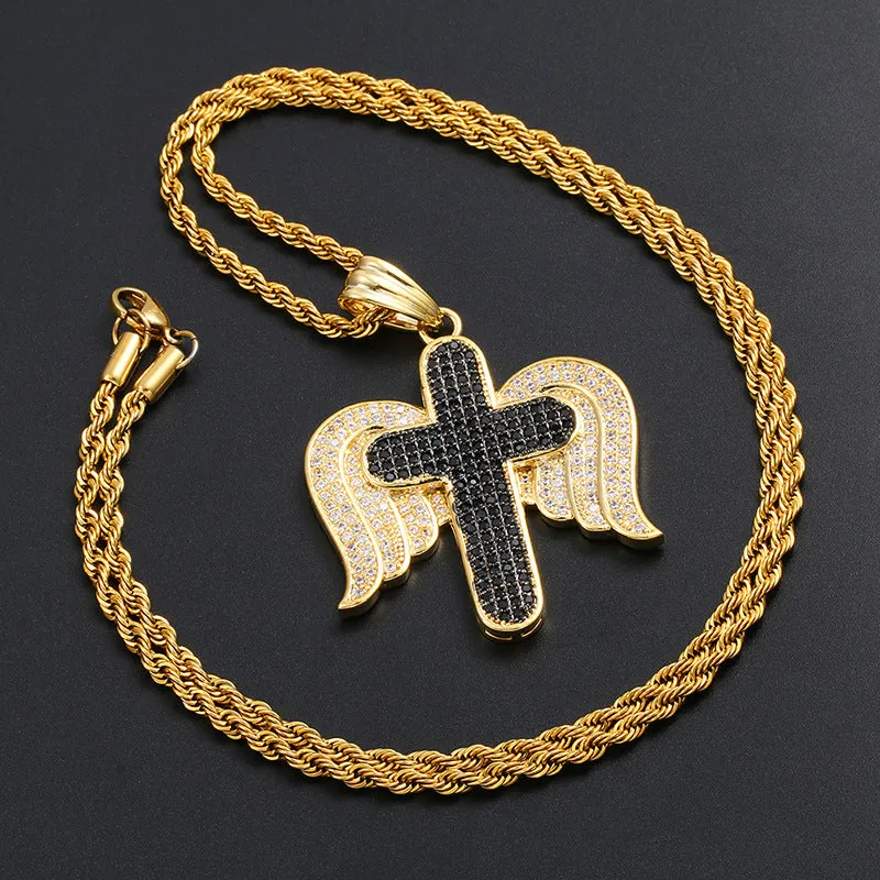 Angel Wings Cross Pendant