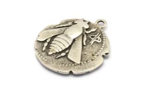 Antique Silver Coin Pendant, 2 Antique Silver Plated Brass Coin Pendants With 1 Loop, Earring Findings, Charms (26x2.4mm) U021 H0424