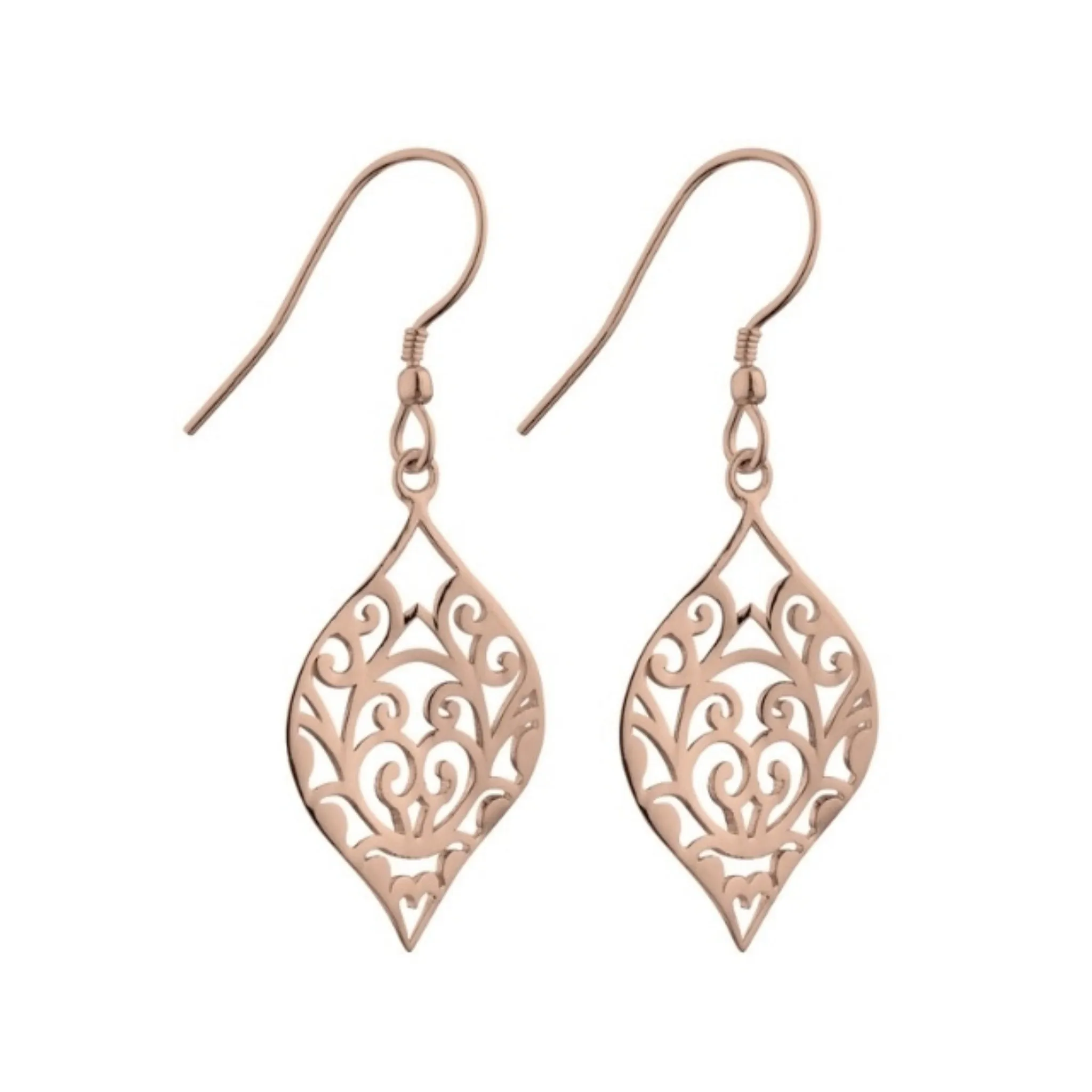 Ara filigree earring drops Rose Gold