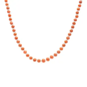 Art Deco Coral   Rock Quartz Crystal Beaded Necklace 34.5"