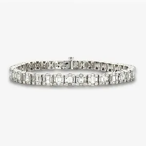 Baguette & Round Invisible Set Tennis Bracelet