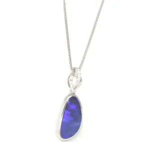 Baikalla? Sterling Silver Freeform Australian Blue Opal Bezel Set Necklace