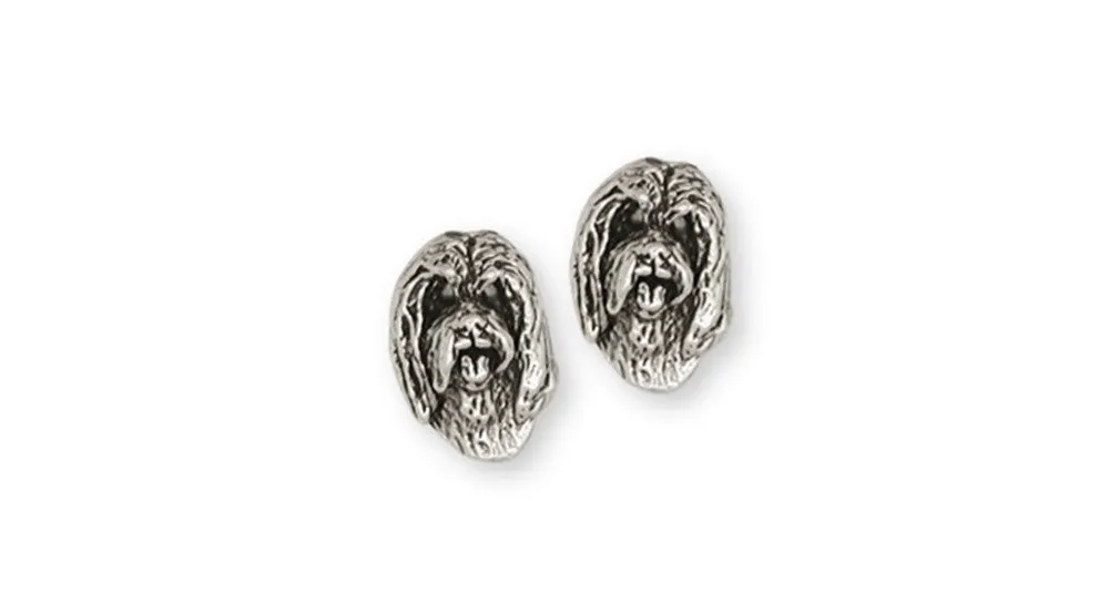 Bearded Collie Earrings Handmade Sterling Silver Dog Jewelry BCL3-E