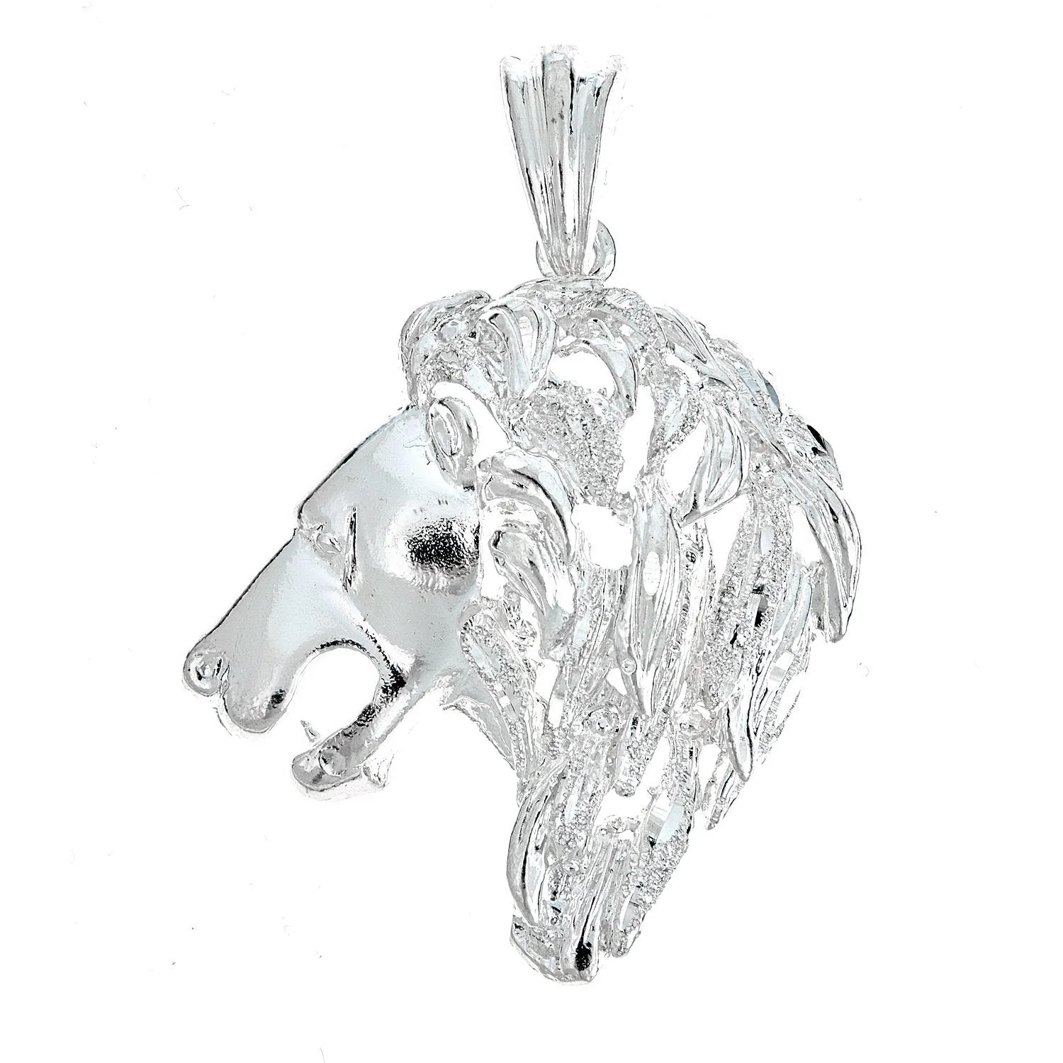 Better Jewelry 925 Sterling Silver Powerful Lion Pendant (13 grams)