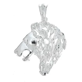 Better Jewelry 925 Sterling Silver Powerful Lion Pendant (13 grams)