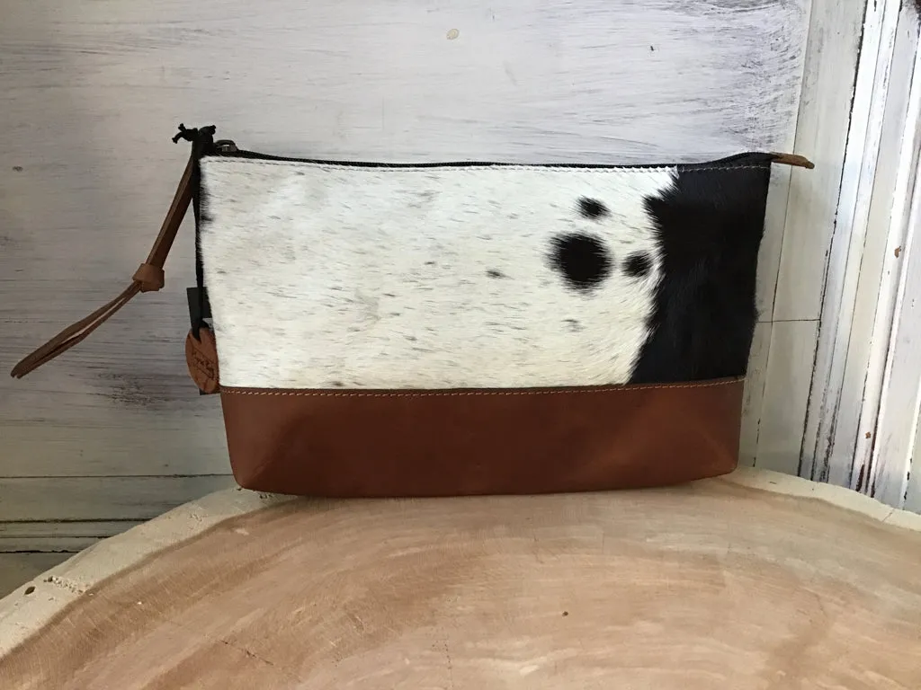 Black & White Hair On Clutch Purse