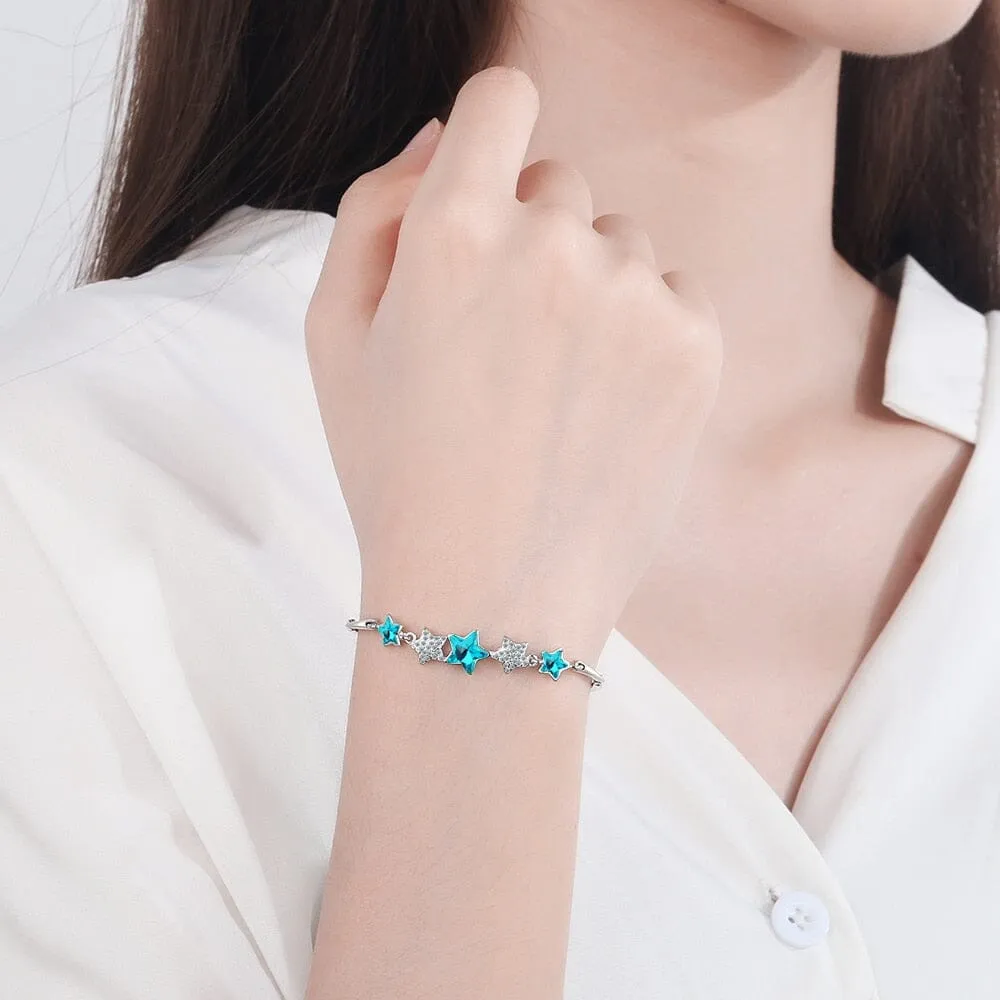 Blue Pentagonal Star Eternal Bracelet