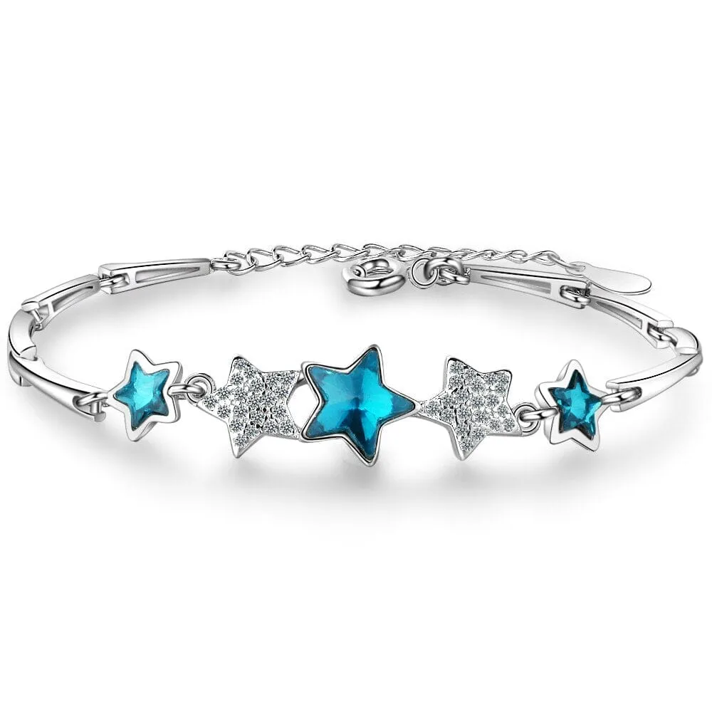 Blue Pentagonal Star Eternal Bracelet