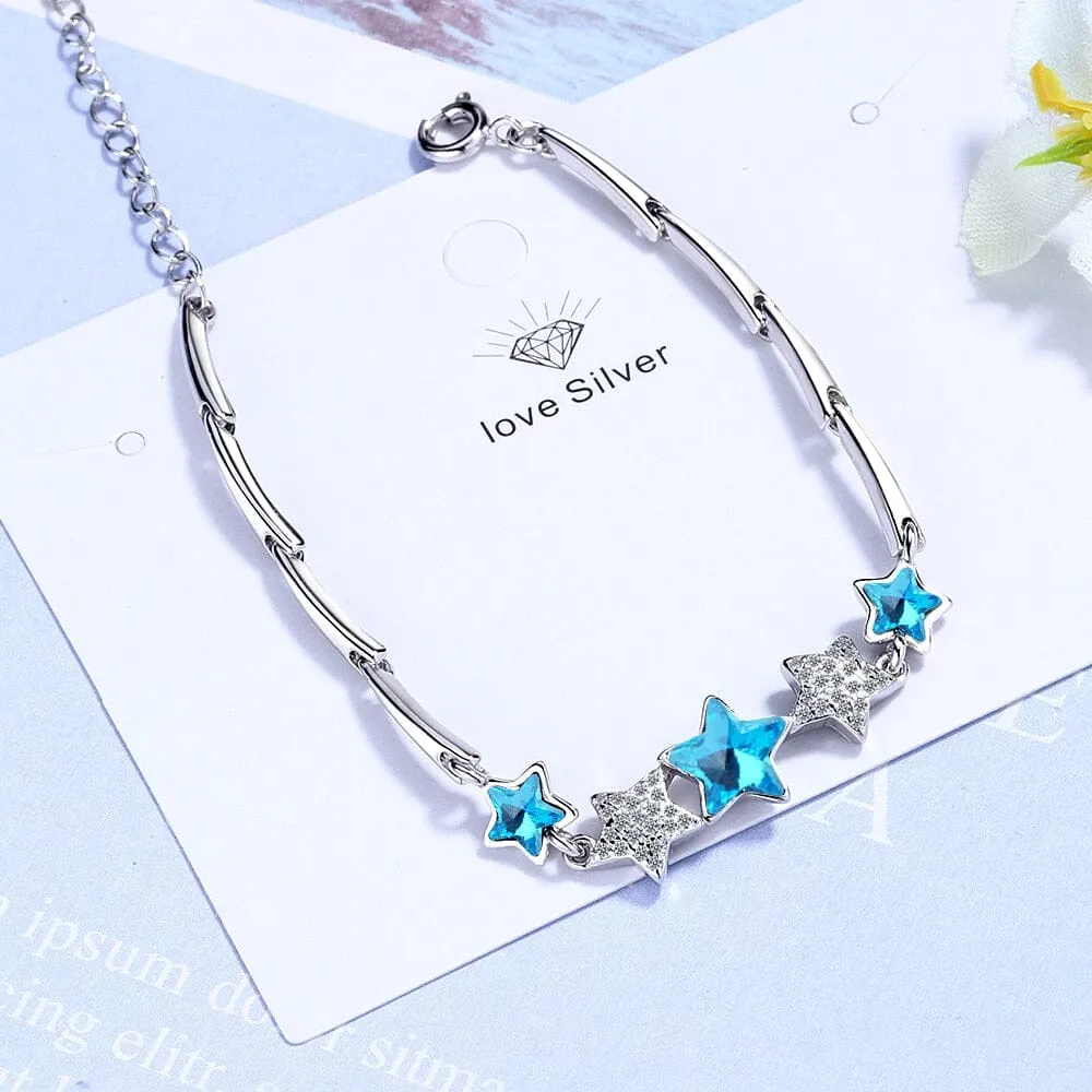 Blue Pentagonal Star Eternal Bracelet