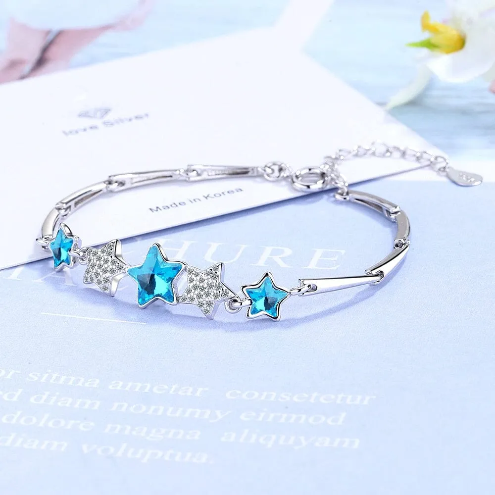 Blue Pentagonal Star Eternal Bracelet