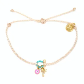 Bonne Chance Gold Charm Bracelet in Vanilla by Pura Vida