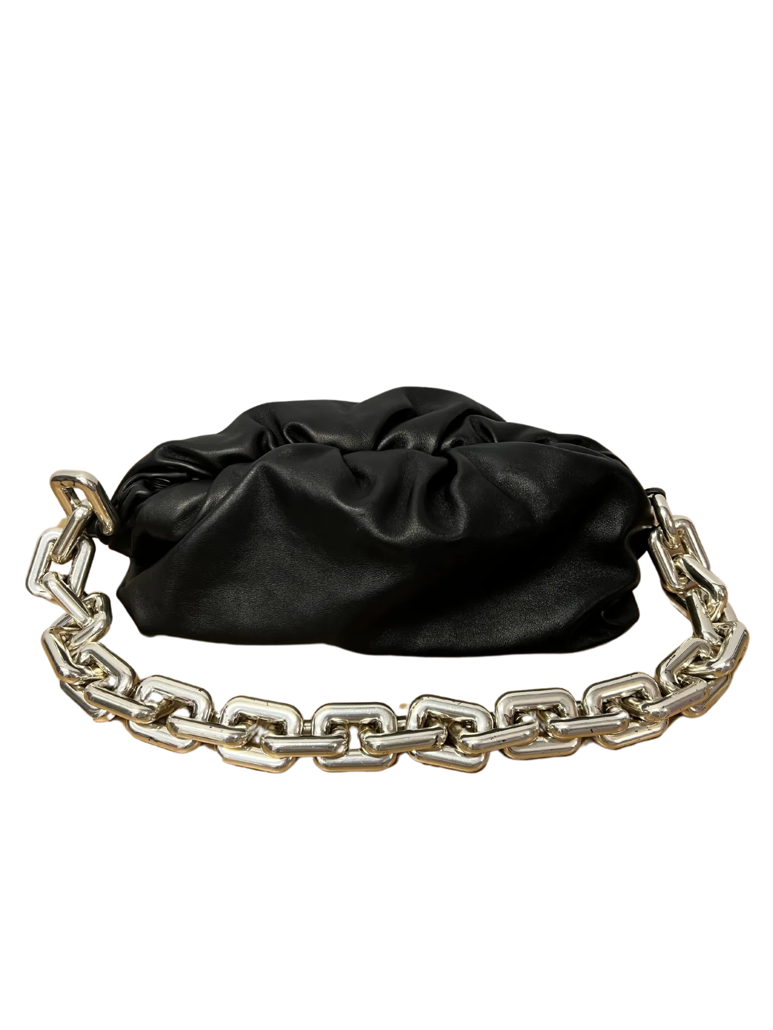 Bottega Veneta Black Leather The Chain Pouch Bag