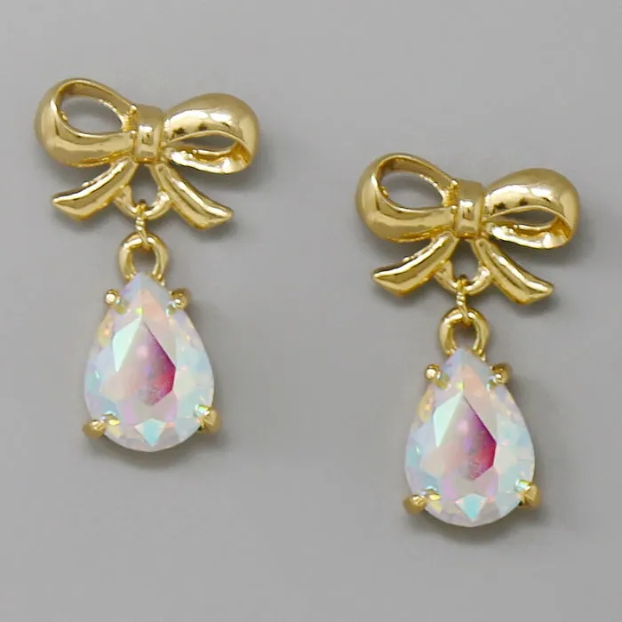 Bow With Teardrop Earrings