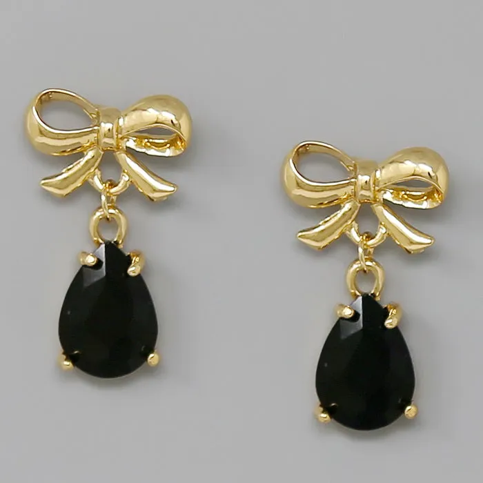 Bow With Teardrop Earrings