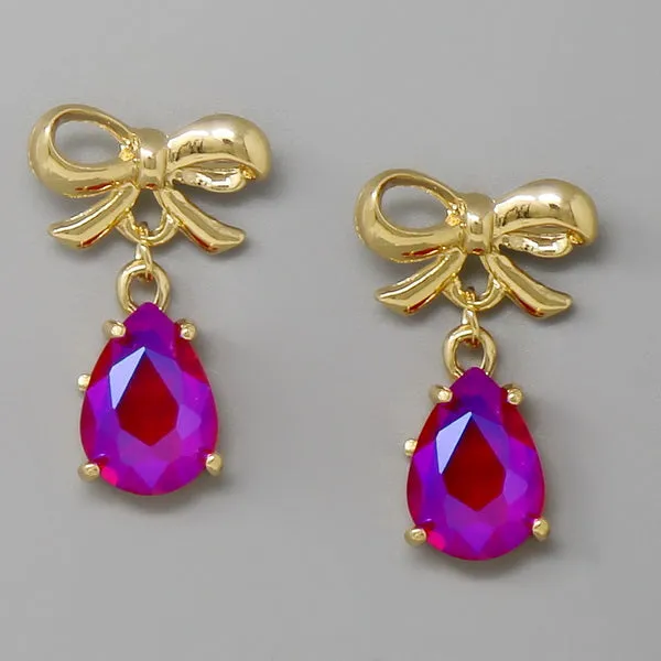 Bow With Teardrop Earrings