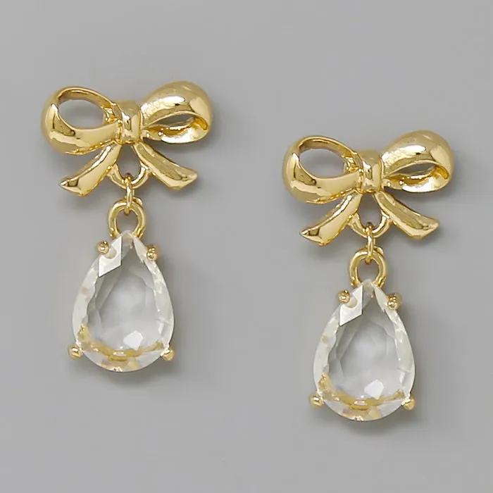 Bow With Teardrop Earrings