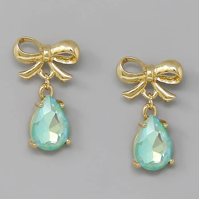 Bow With Teardrop Earrings