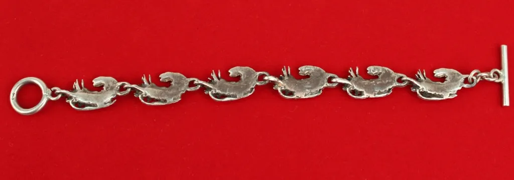 Bracelet with Crawfish Motif in Sterling  Silver