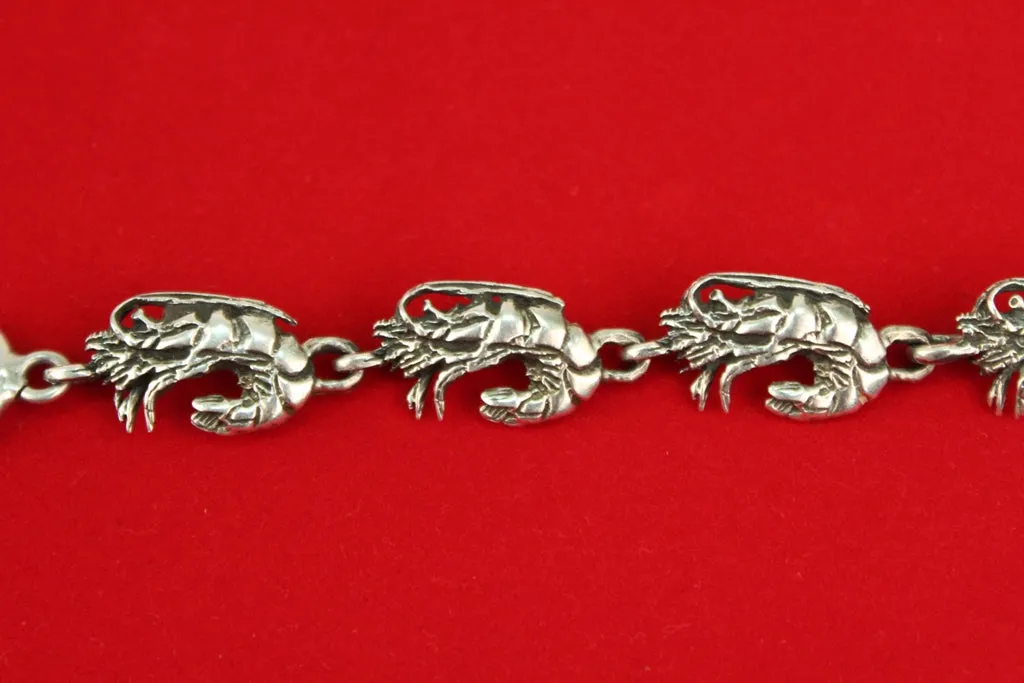 Bracelet with Crawfish Motif in Sterling  Silver