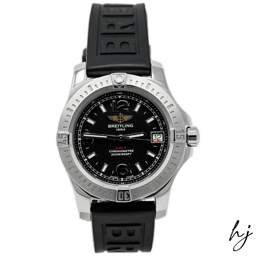 Breitling Colt Quartz Stainless Steel 36mm Black Stick Dial Watch Reference #: A7438911/BD82/237S/A16S.1