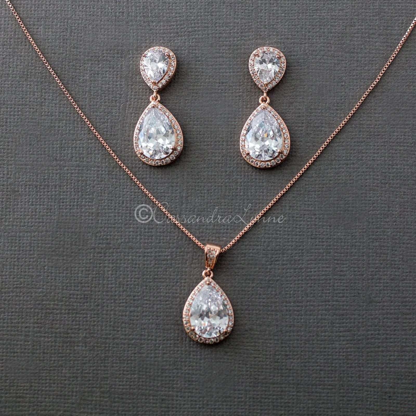 Bridal Pendant Set of Large Water Drops